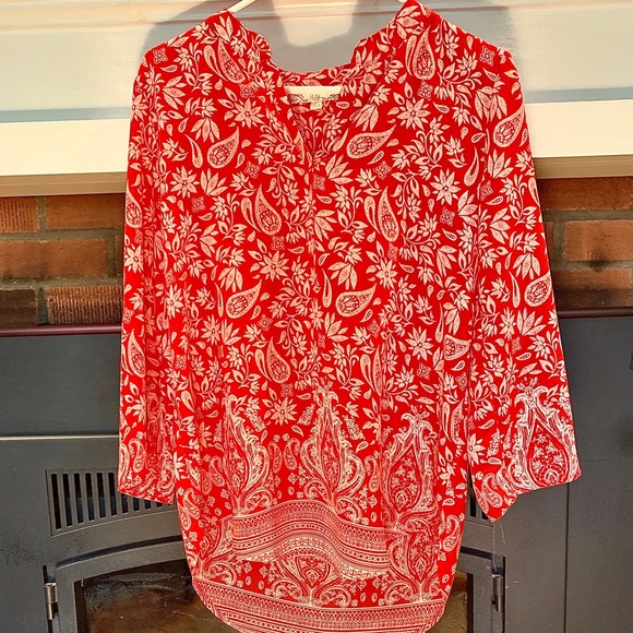Pink Rose Tops - WOMENS PINK ROSE VINTAGE-ROUGE FLORAL & PAISLEY